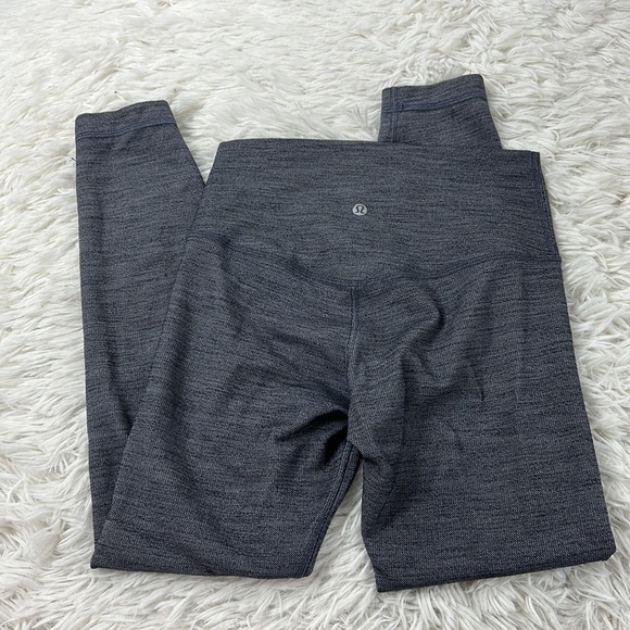 Lululemon Align Pant II 25" Mini Heathered Herringbone Heathered Black White - Picture 3 of 4